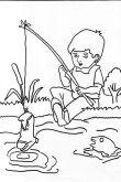 Мальчик рыбак раскраска