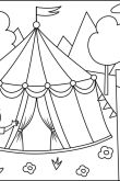 Раскраска цирк шатер