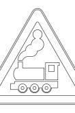 Знак раскраска осторожно поезд