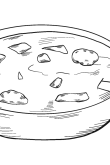Раскраска тарелка с супом