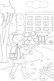 Раскраска ребенок идет в школу