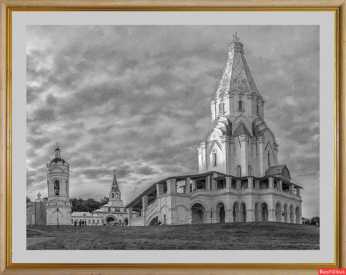 Дворец Алексея Михайловича в Коломенском чб