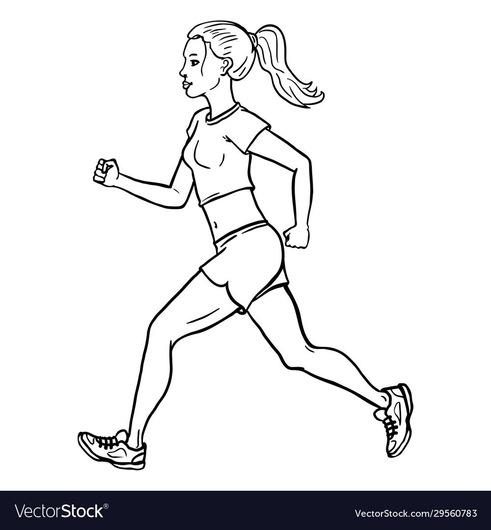 Мальчик бежит рисунок