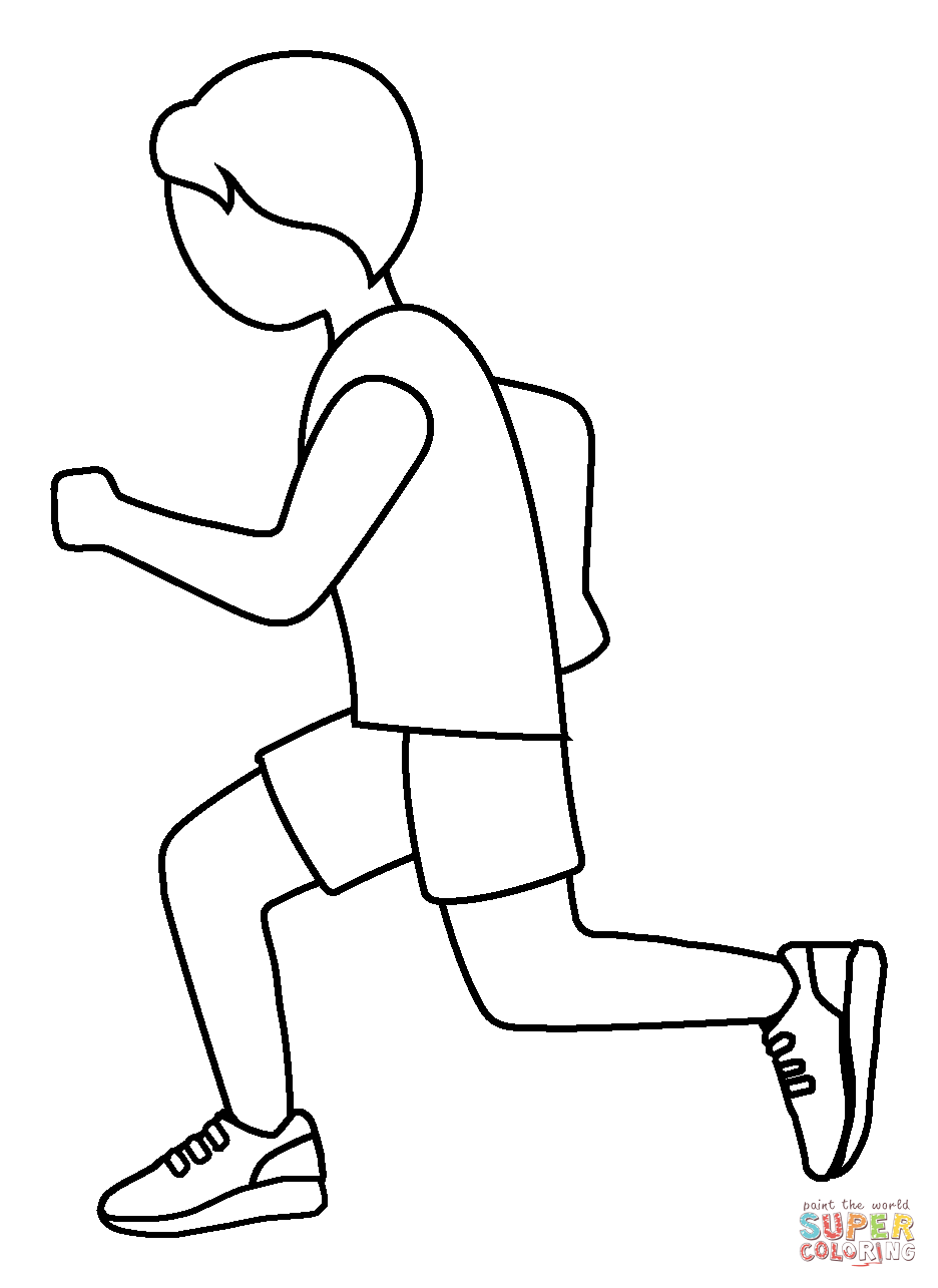 Мальчик бежит раскраска