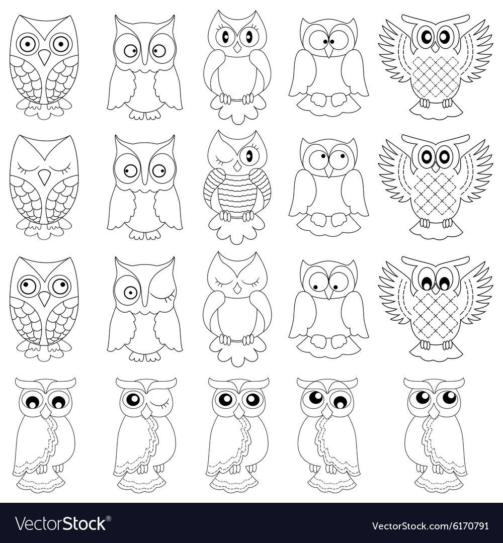 Раскраска Совенок