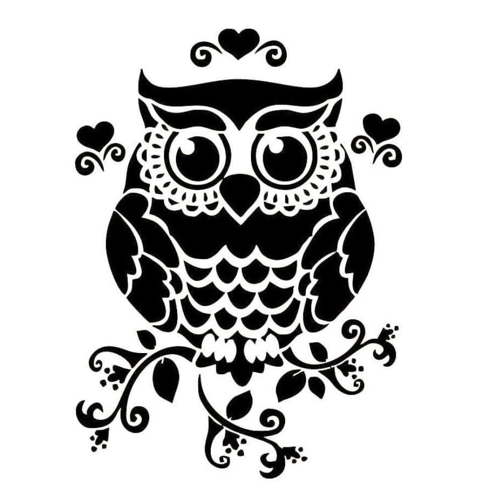 Картинки Совы для распечатки черно белые