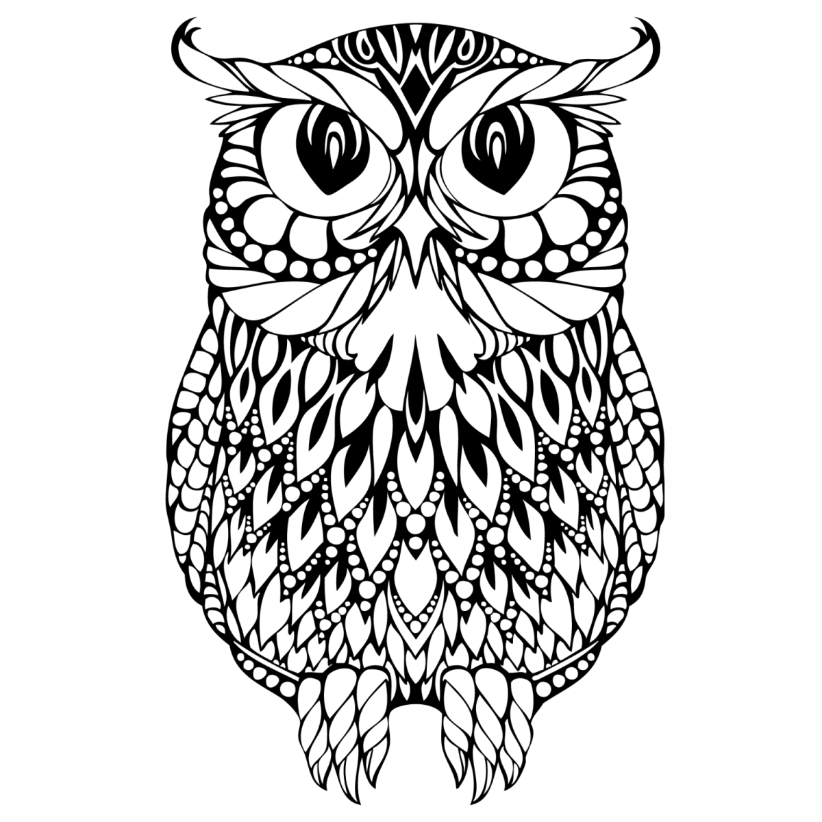 Филин раскраска
