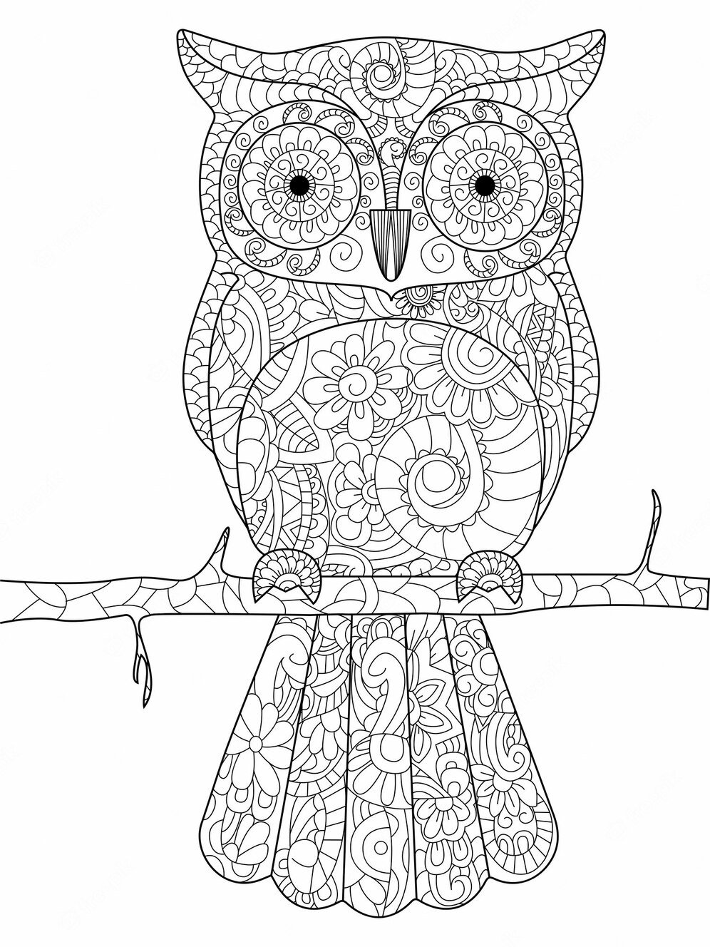 Сова раскраска