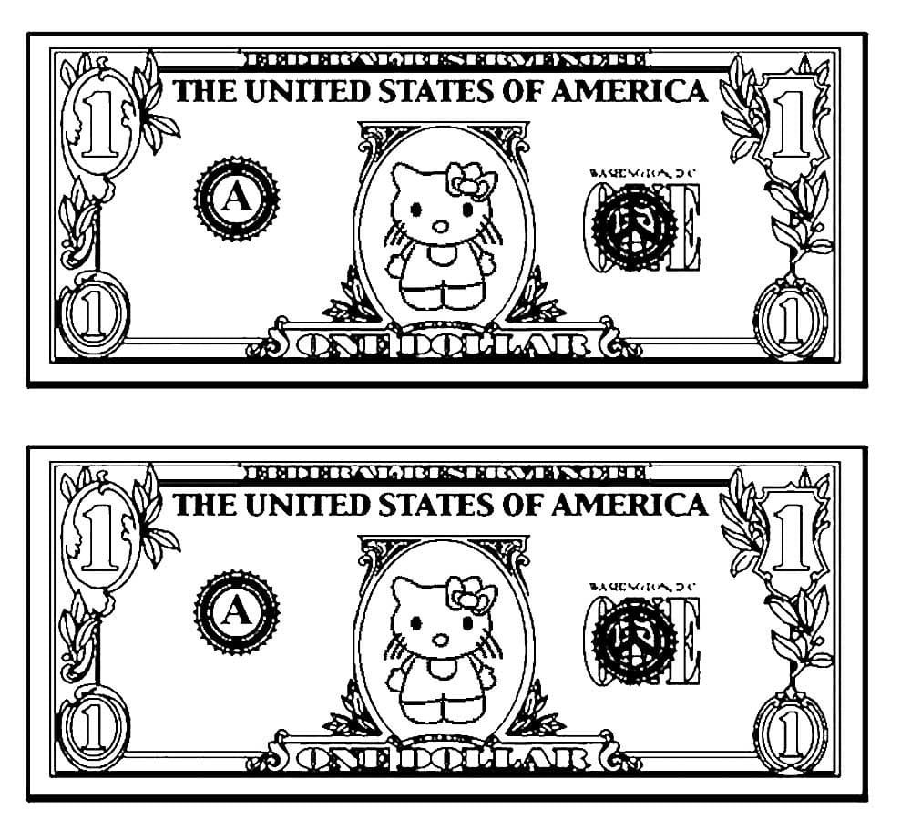 Раскраска деньги для детей