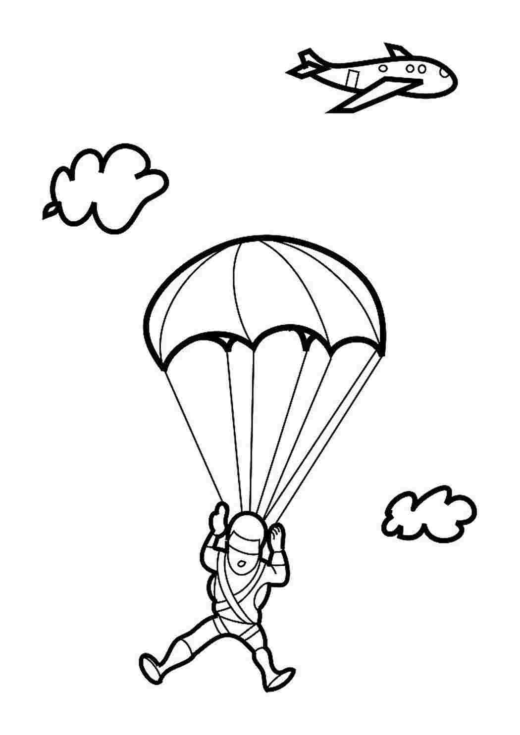 Парашютист раскраска