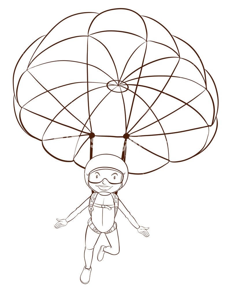 Вытынанка парашют с парашютистом