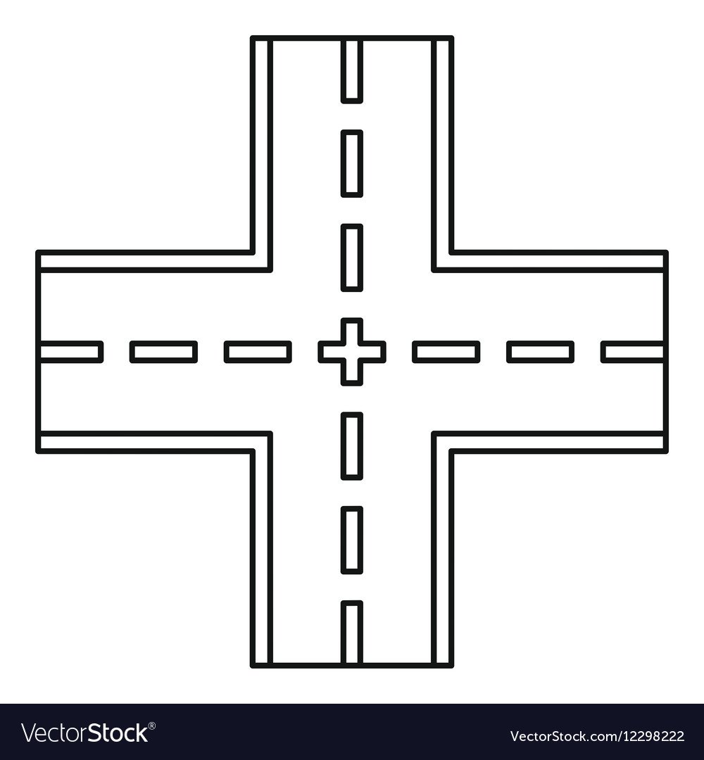 Перекресток дорог контур