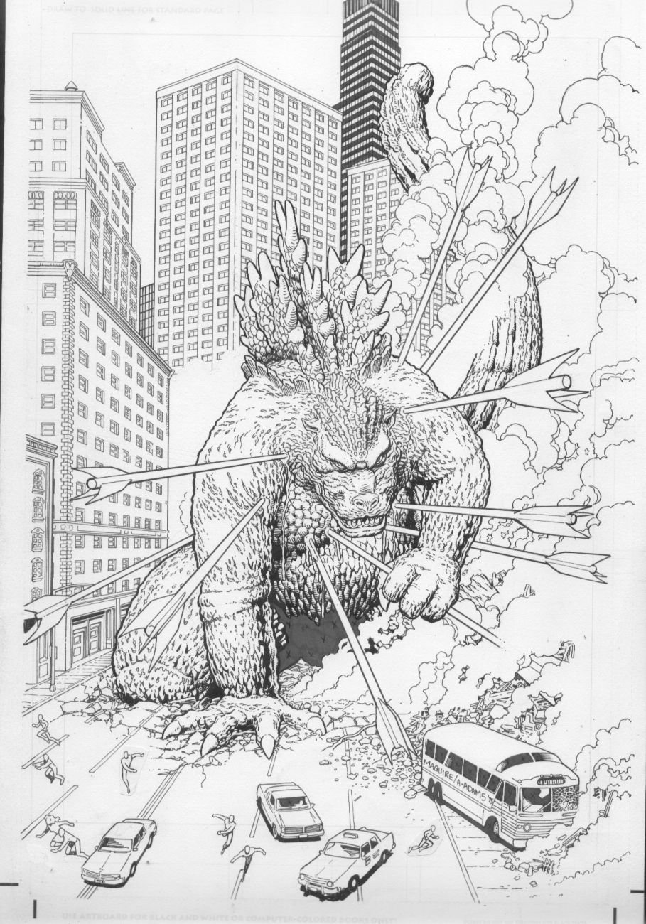 Годзилла против Кинг Конга разукрашка