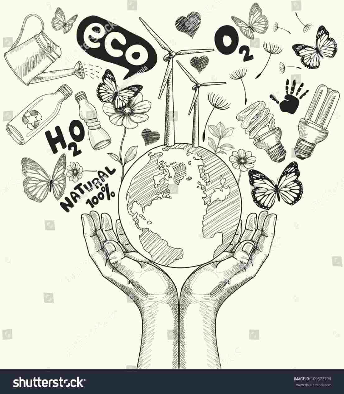 Рисунок на тему экология черно белый