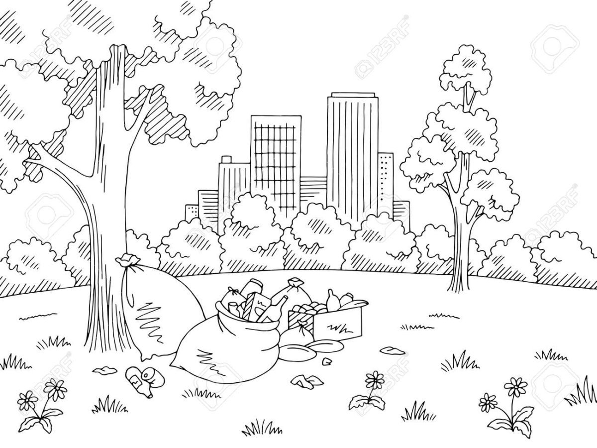 Загрязнение природы раскраска