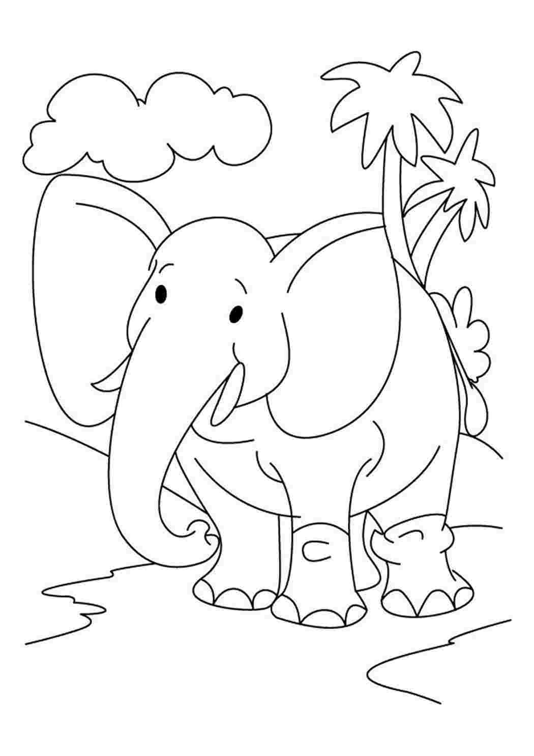 Раскраска слон и слоненок