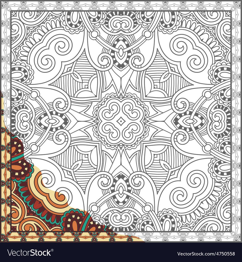 Раскраска ковер с орнаментом