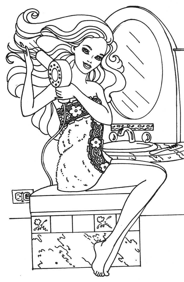 Барби мультик раскраска