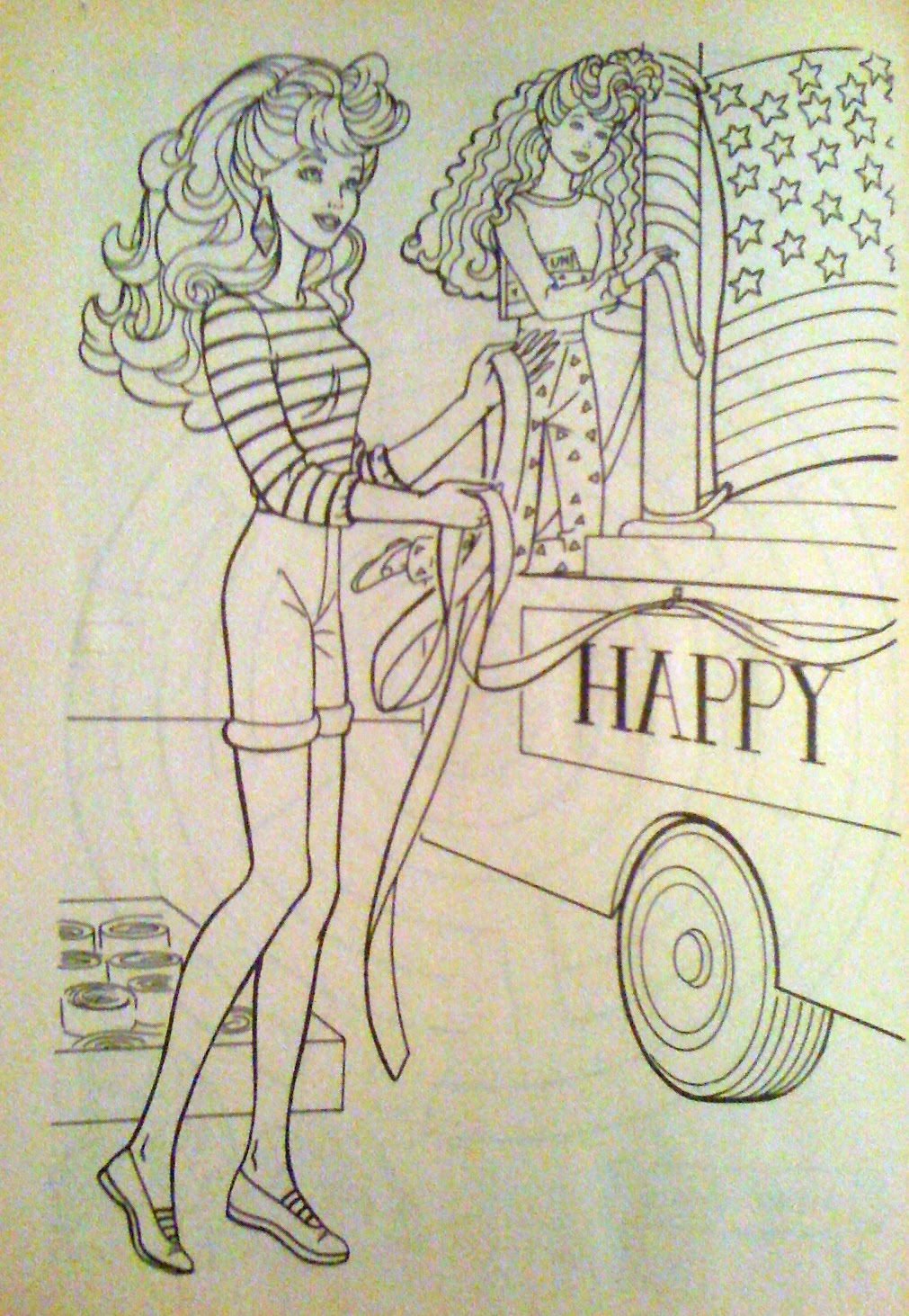 Раскраска Барби 90 х годов