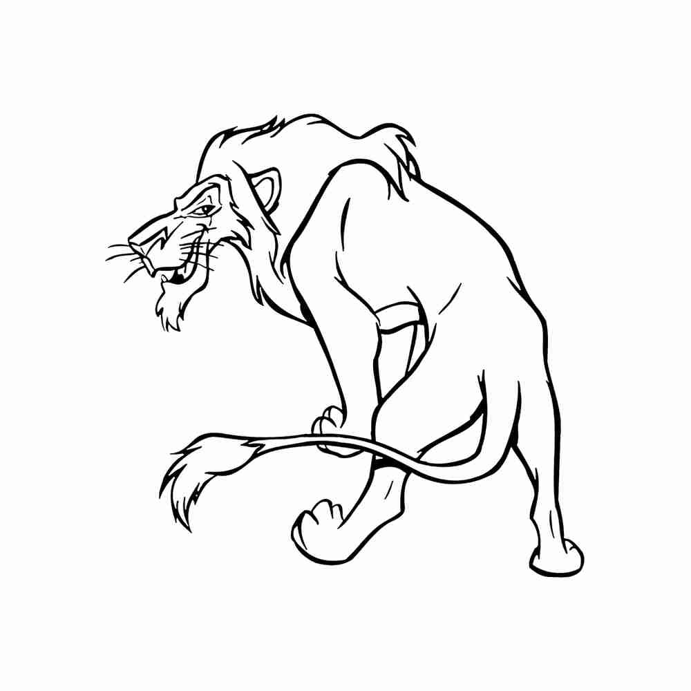 Раскраска Король Лев шрам