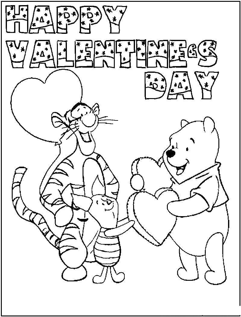 Раскраски на день Святого Валентина открытки