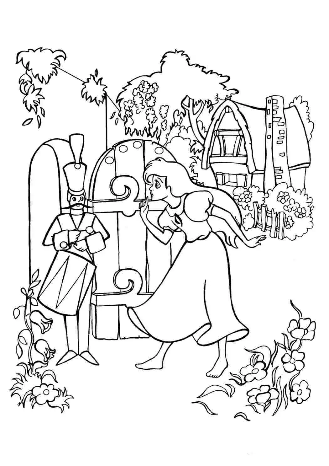 Раскраска Герда из сказки Снежная Королева