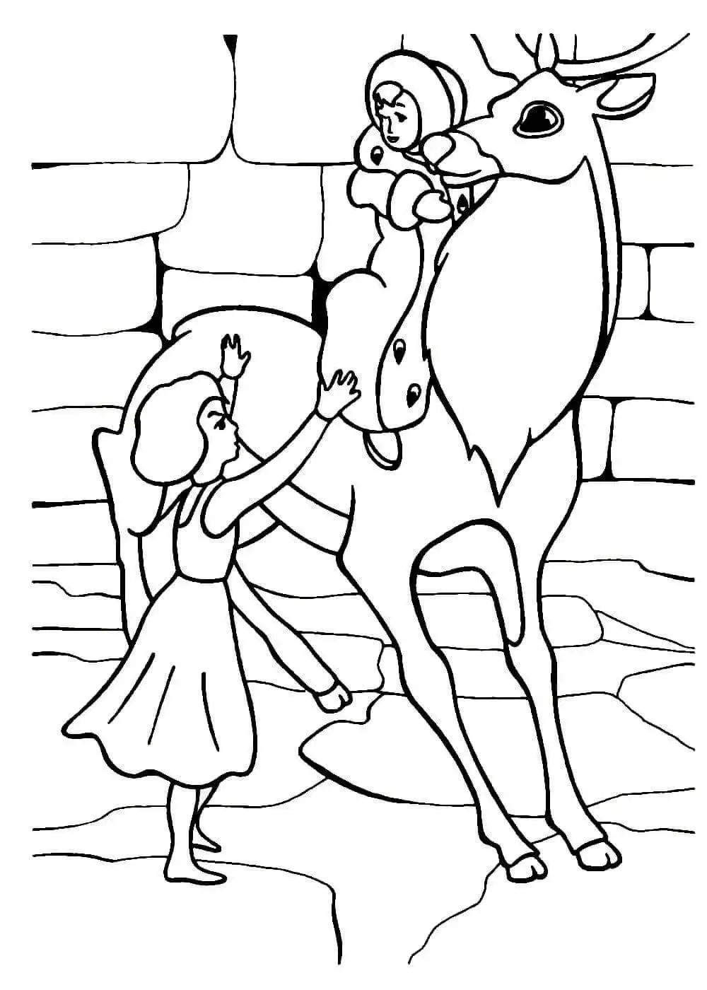 Раскраска Снежная Королева из сказки Кай и Герда