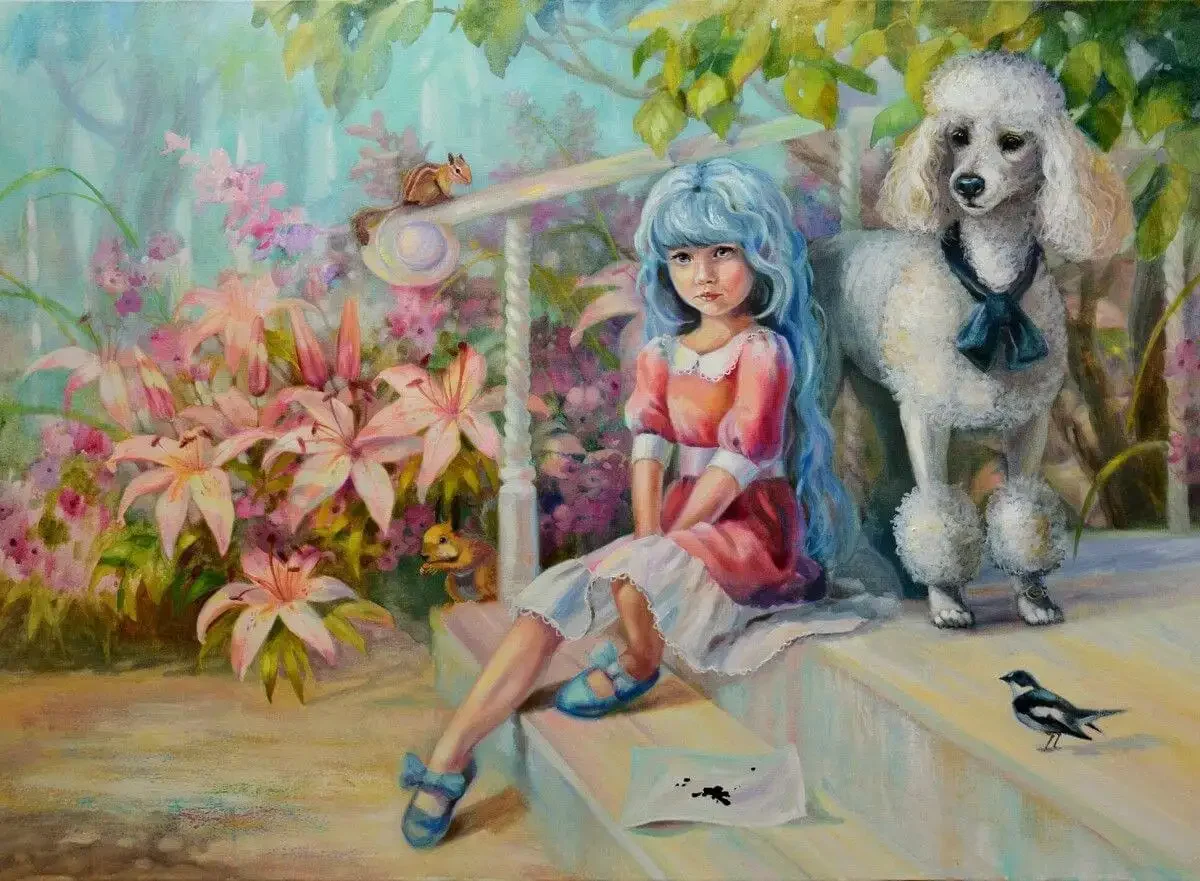 Мальвина учит Буратино