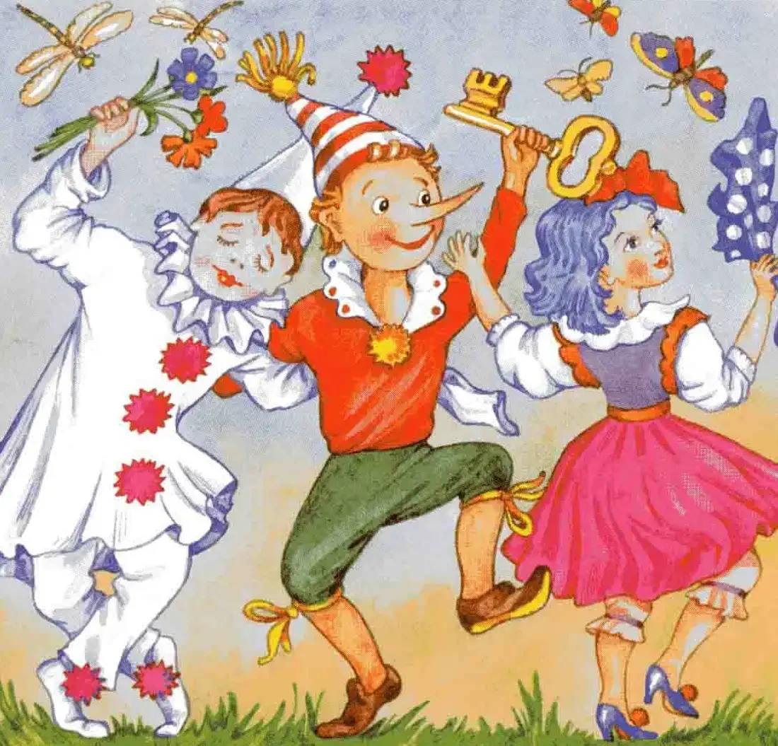 Мальвина учит Буратино