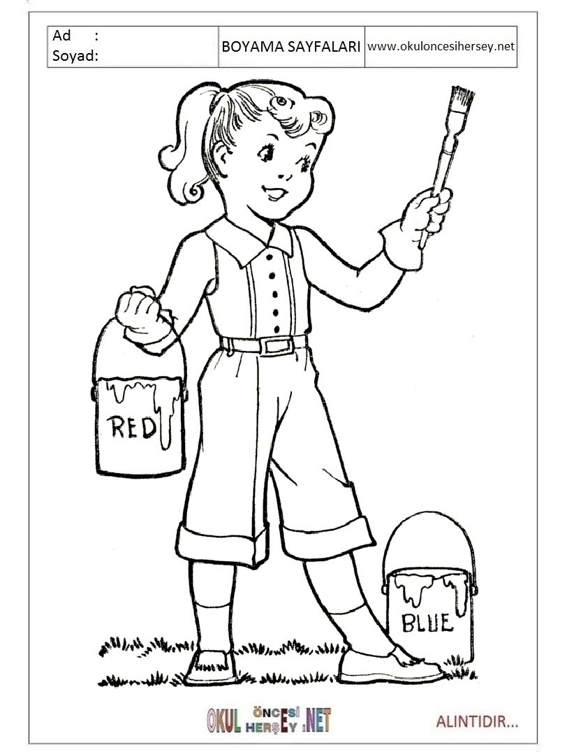 Раскраска художник