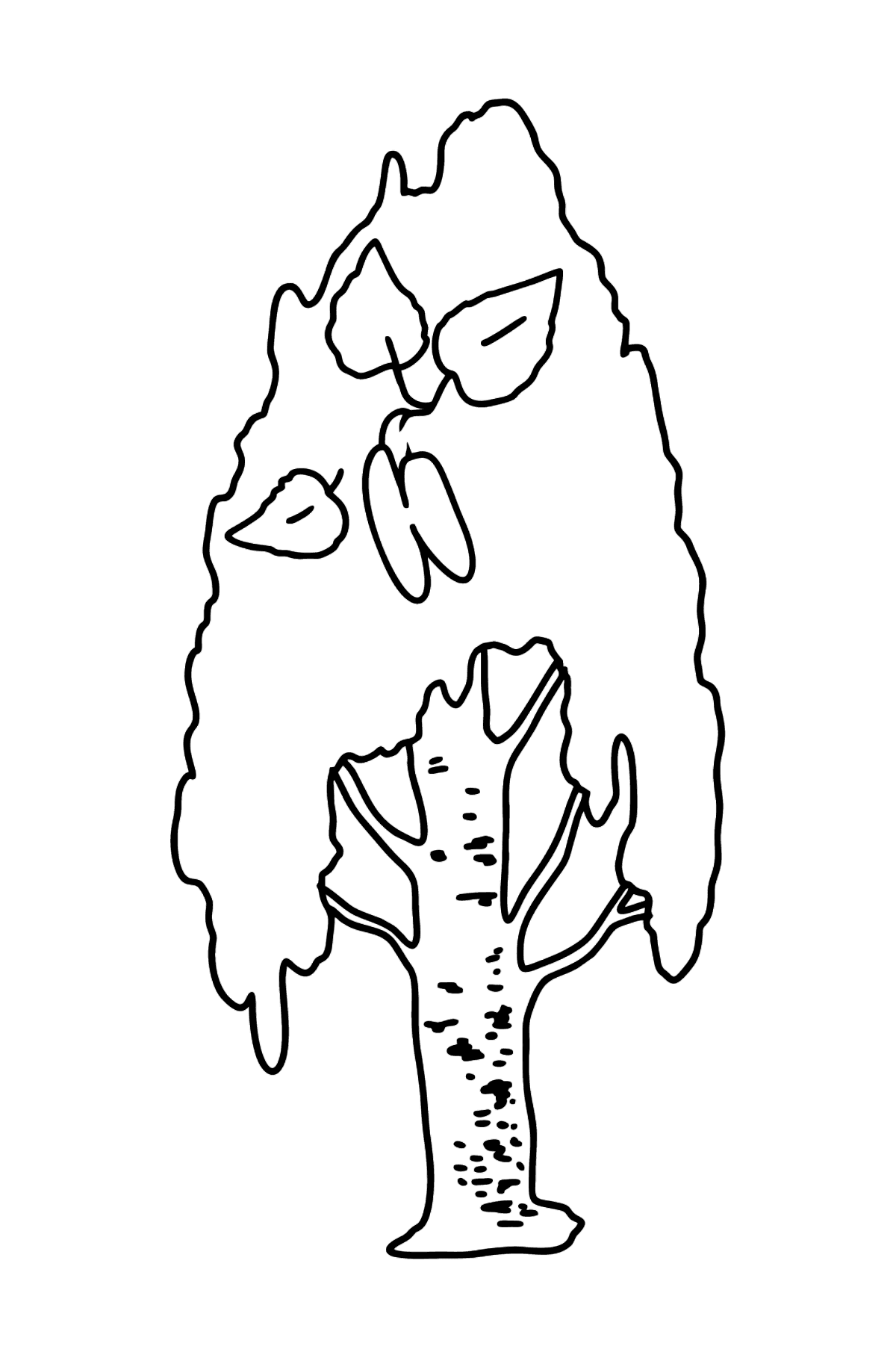 Ствол березы без листьев