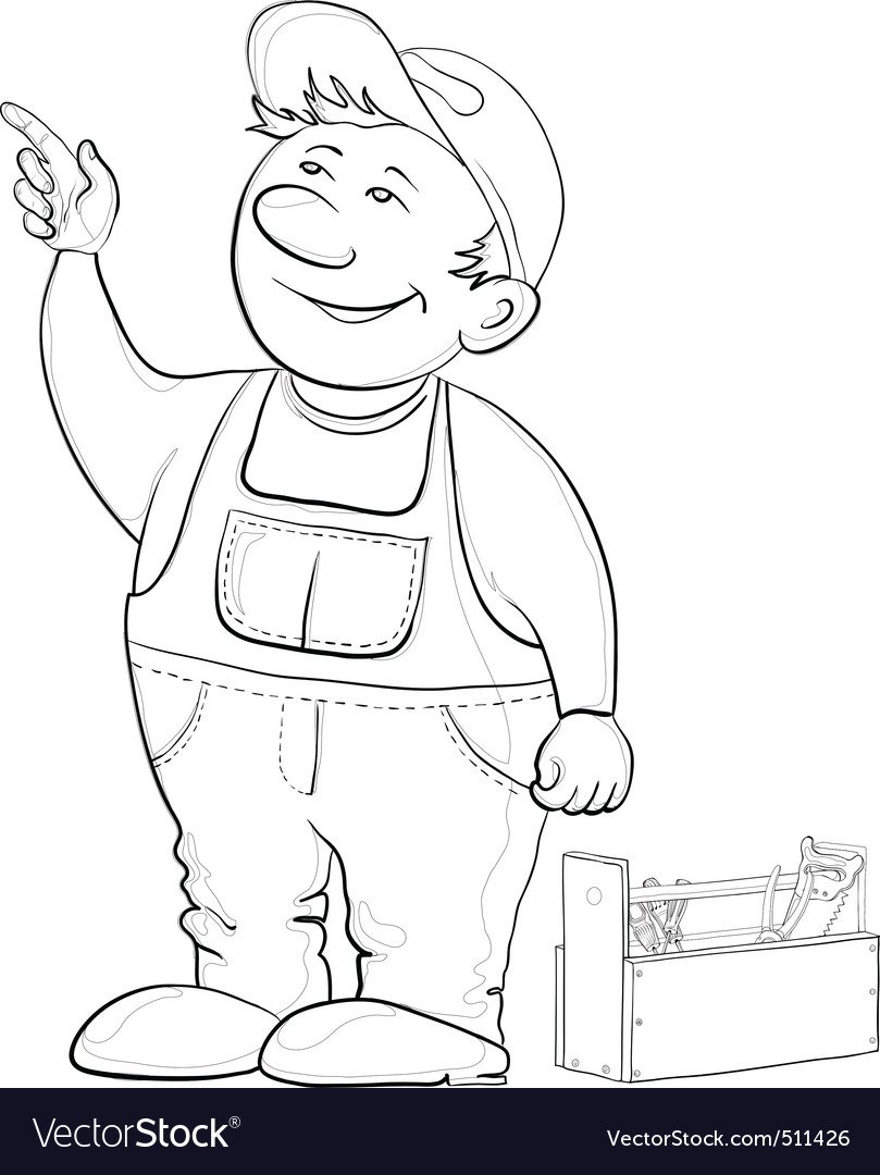 Профессии раскраски детям уборщик