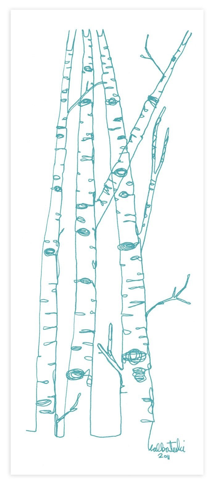 Береза раскраска для детей