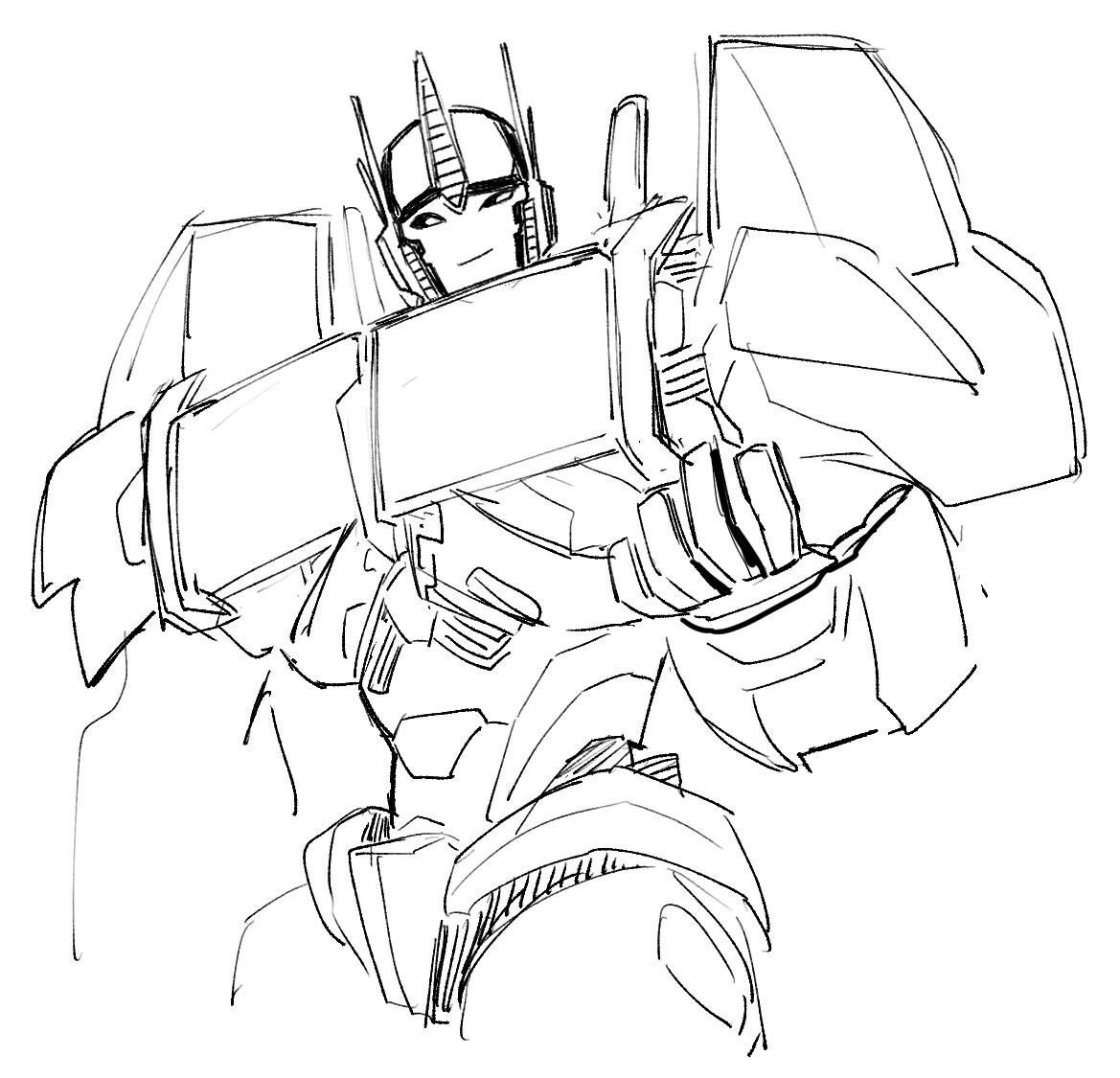 Раскраски трансформеры Прайм Мегатрон