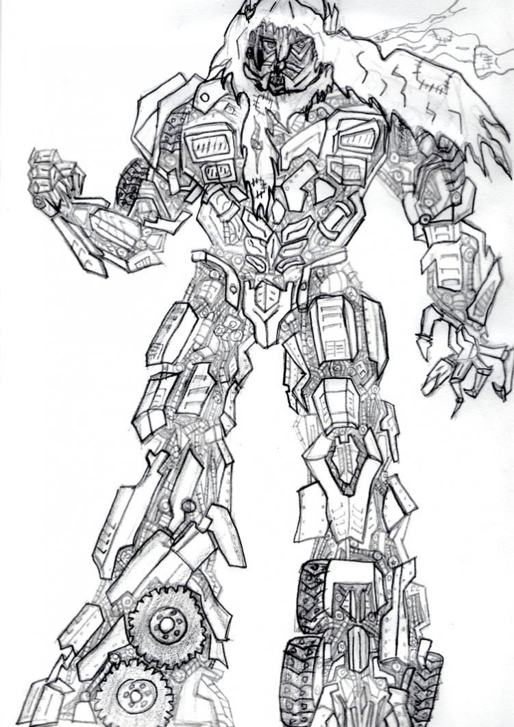 Разукрашка трансформеры Мегатрон