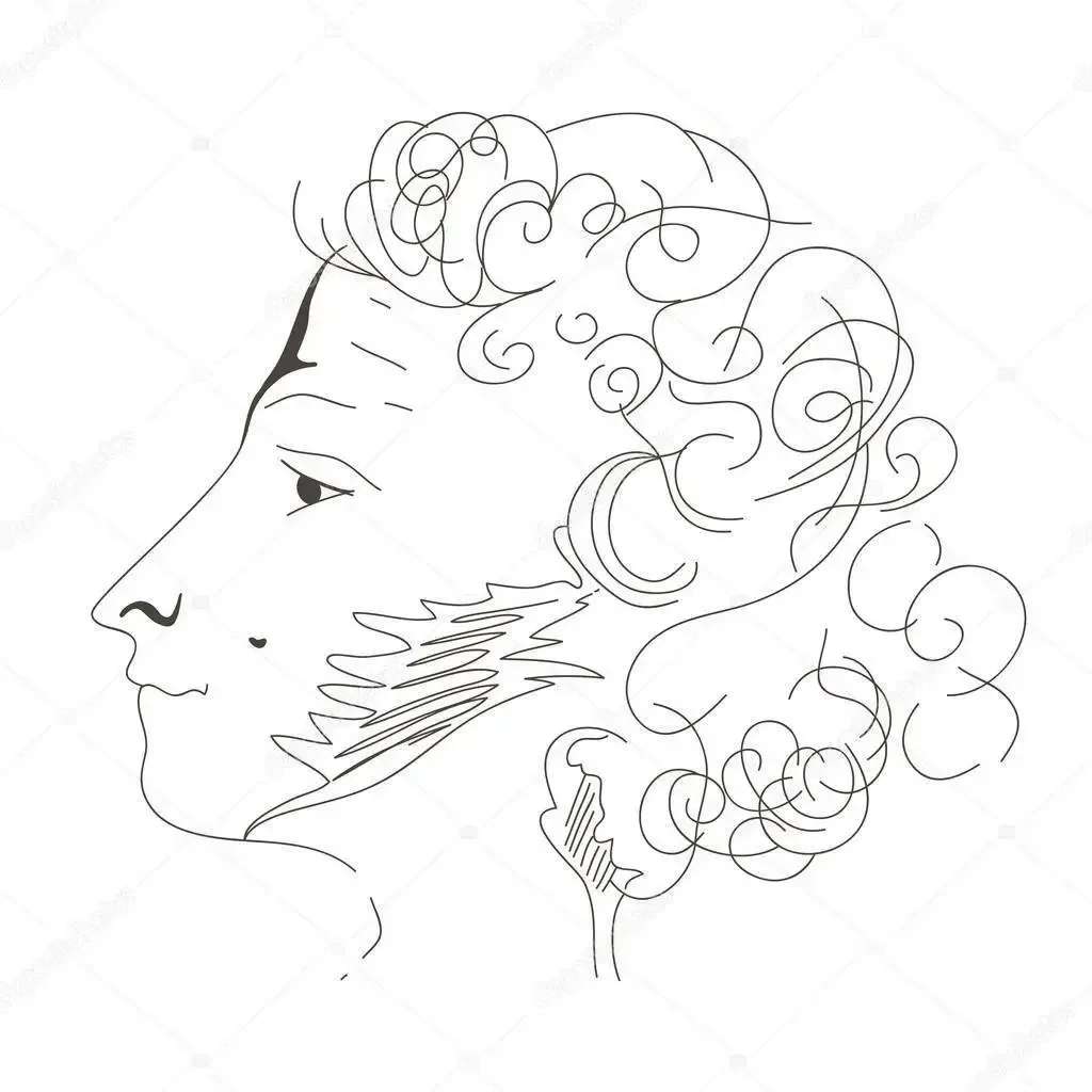 Пушкин автопортрет профиль