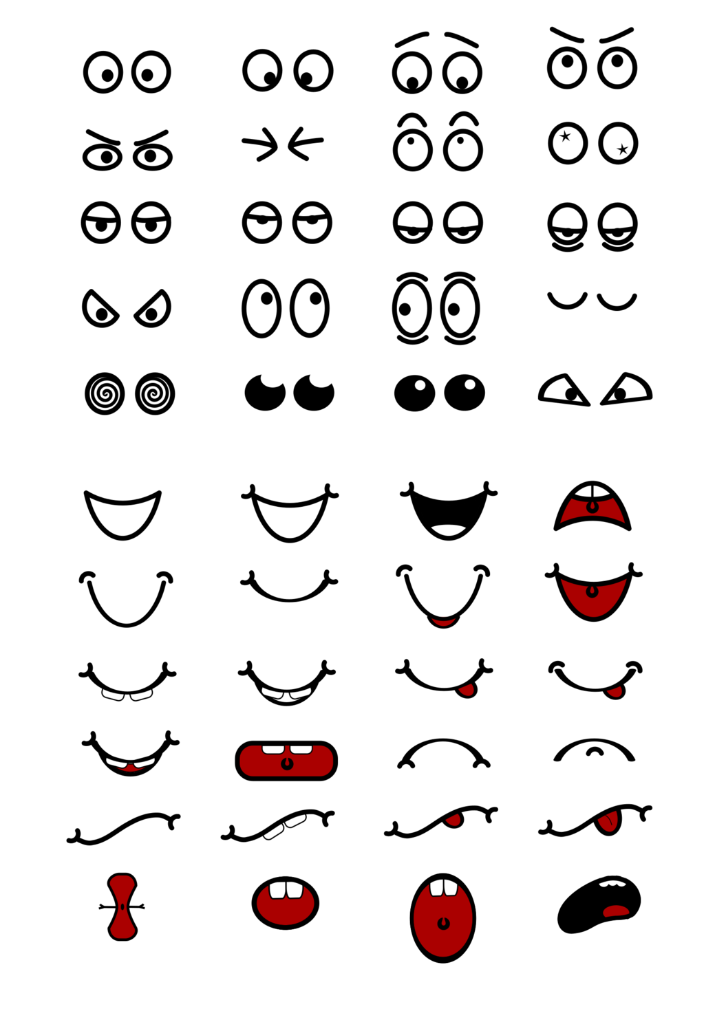 Глазки и ротик для поделок