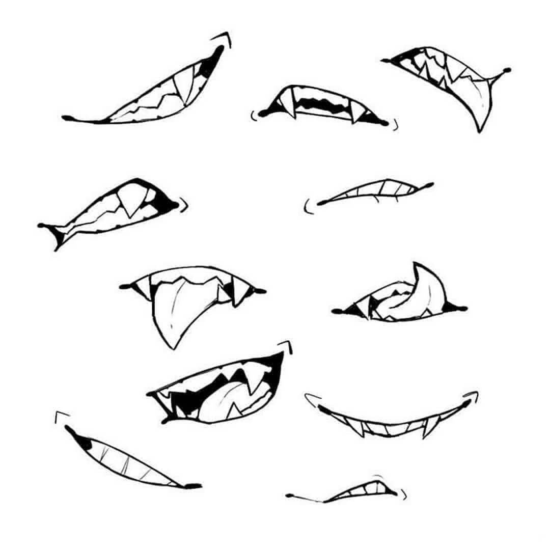 Наброски для рисования рта