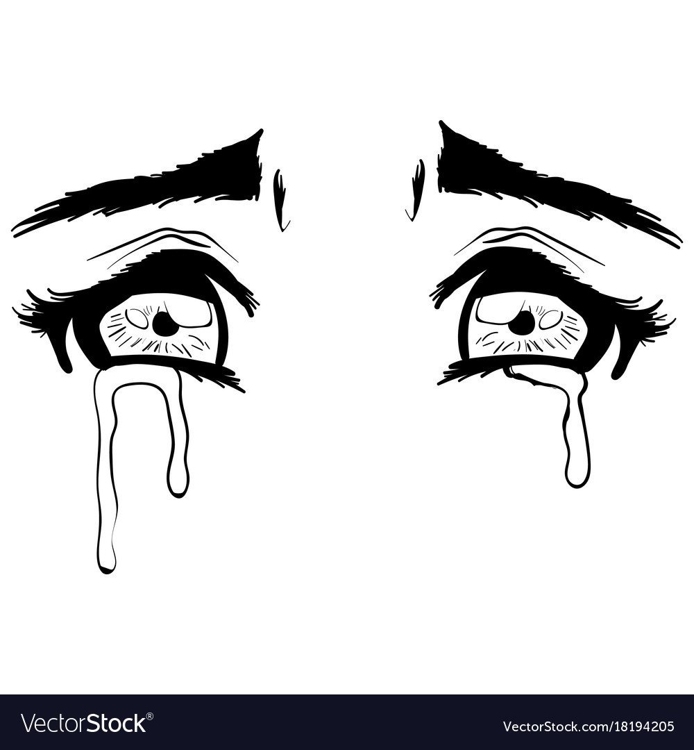 Плачущие глаза карандашом