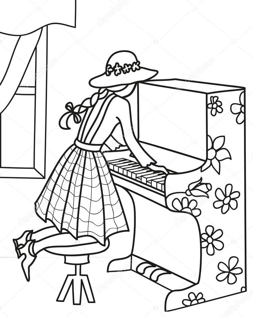 Девочка за пианино