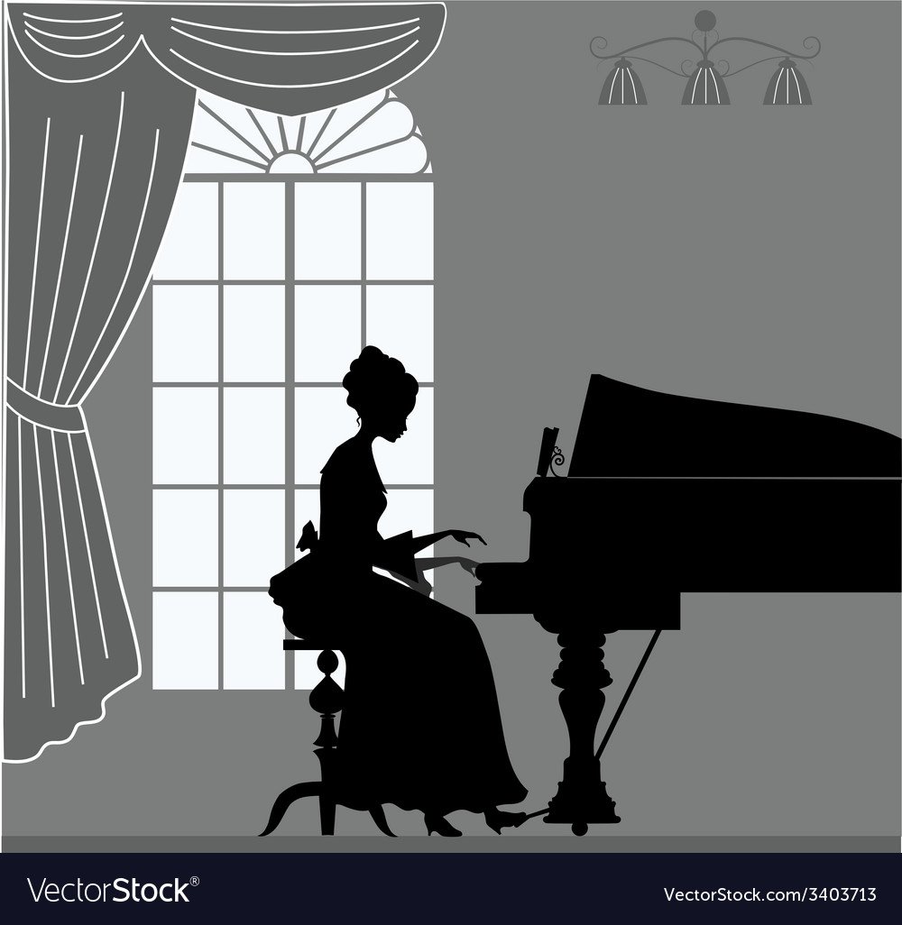 Силуэт пианистки