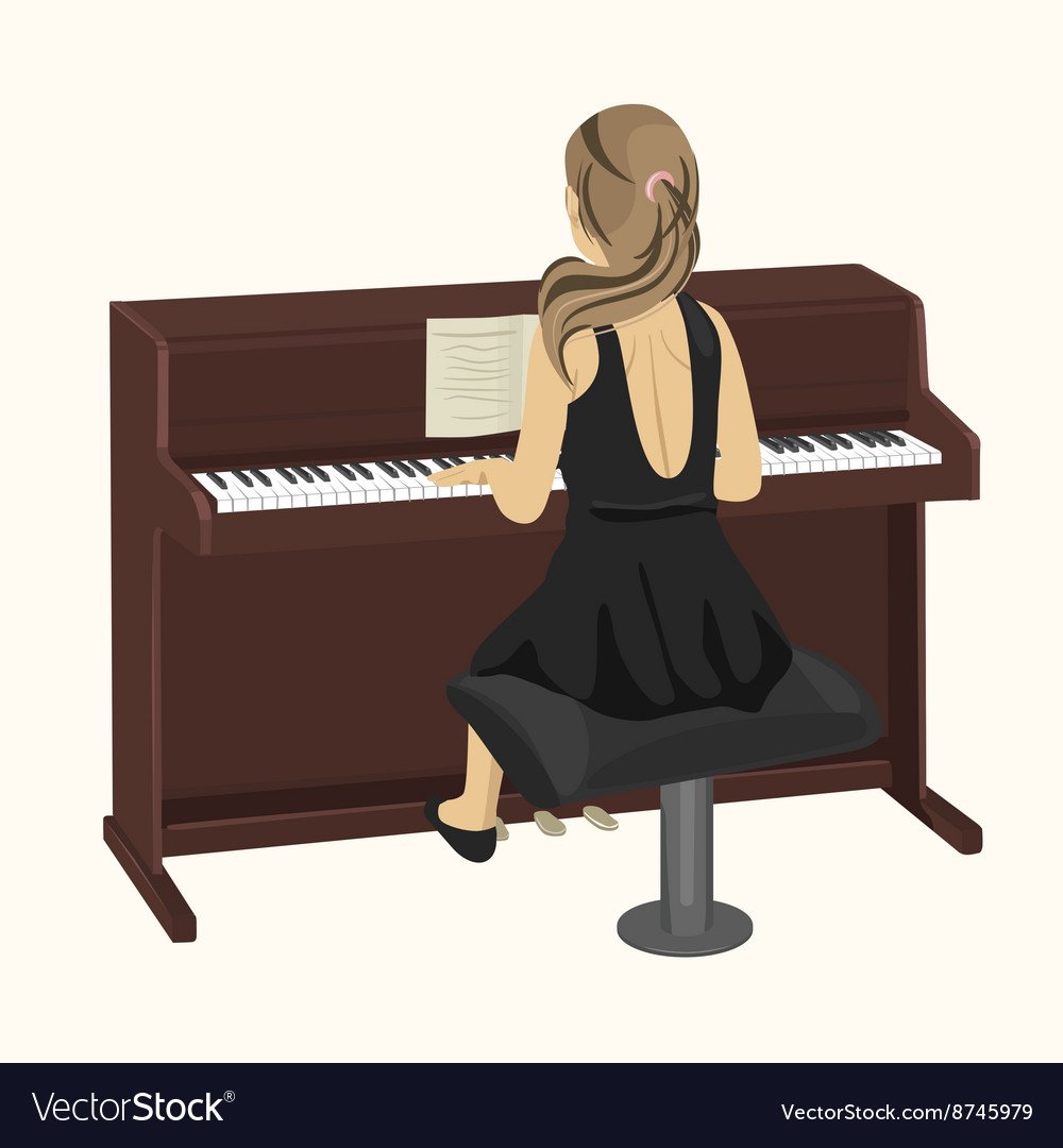 Пианистка мультяшная
