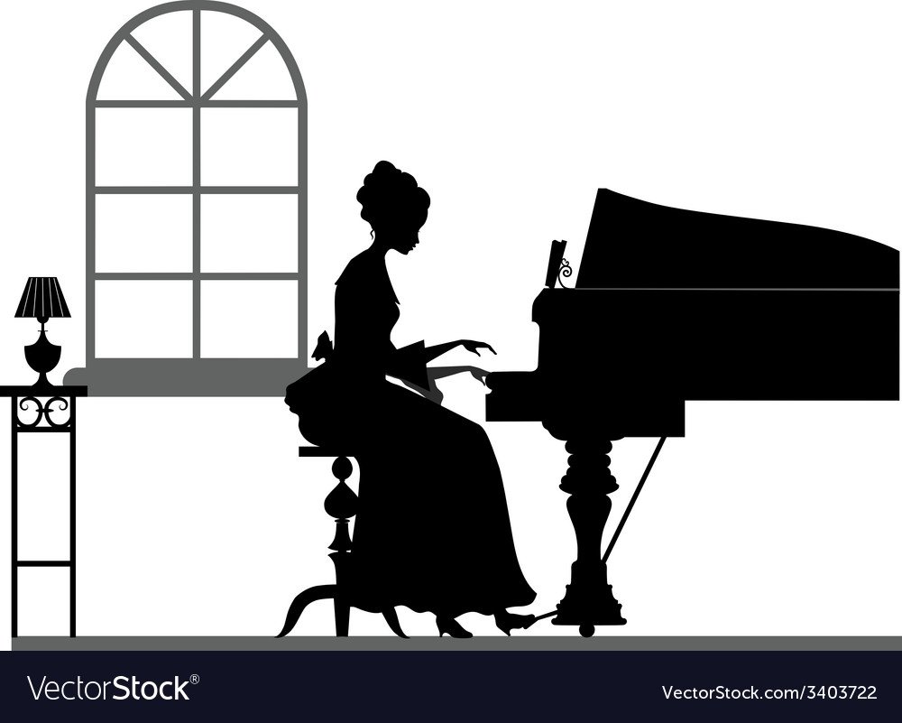 Силуэт пианистки