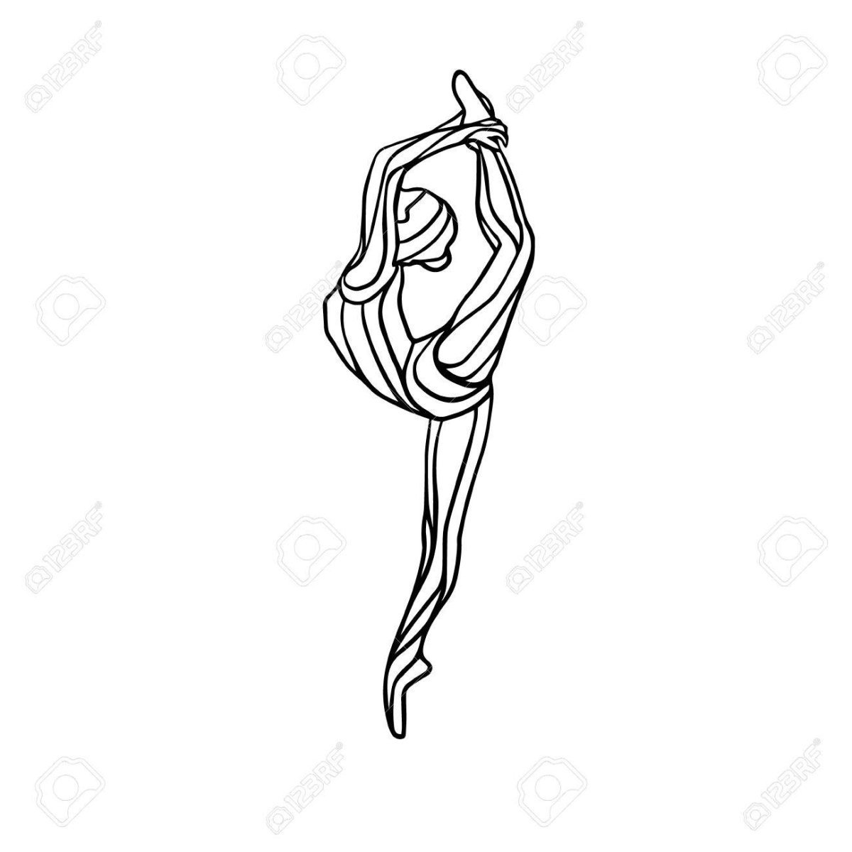 Гимнастка с лентой арт