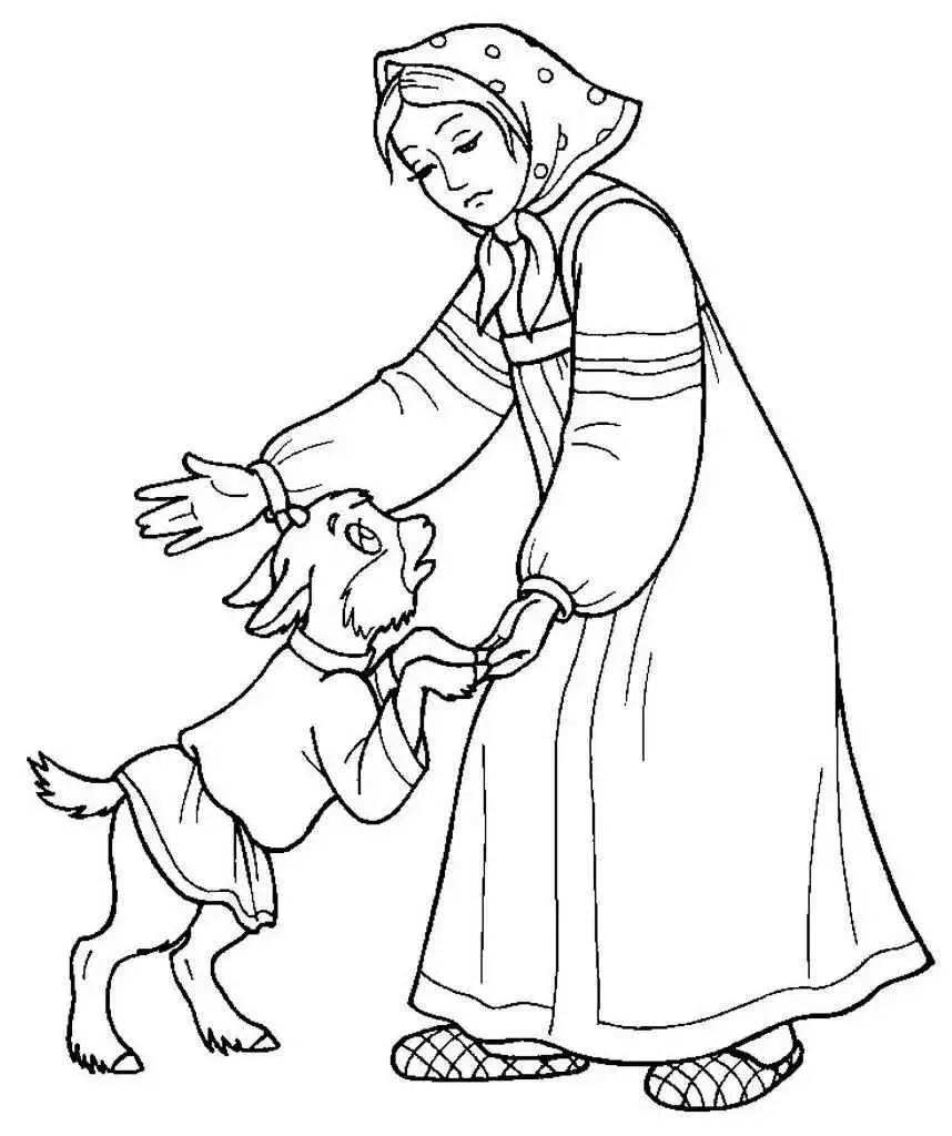 Раскраска по сказке Заюшкина избушка для детей