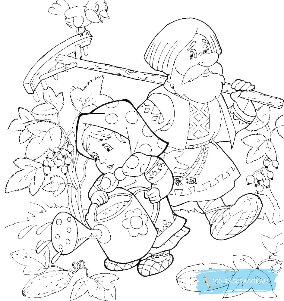 Курочка Ряба раскраска для детей