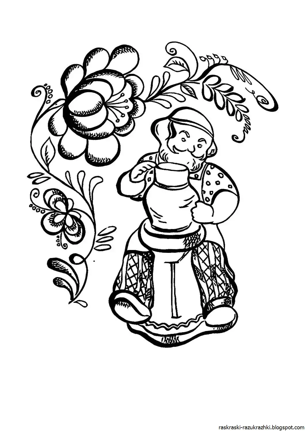 Гжель раскраска