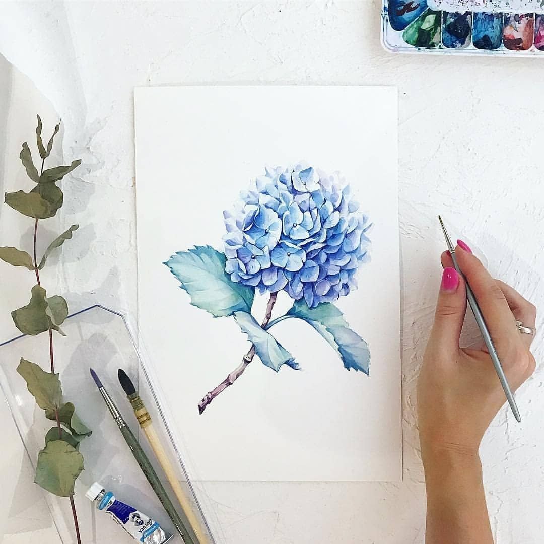 Красиво оформленная акварель