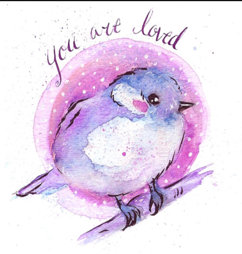 Милые Акварельные птички