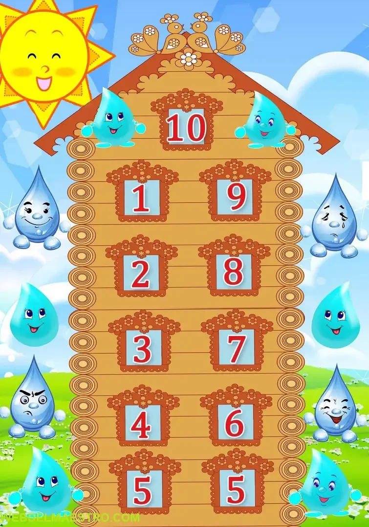 Математическая раскраска домик